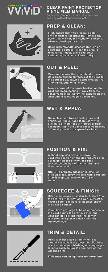 VViViD Clear Protective Satin Finish Vinyl Wrap Guard Film Sheet (12 Inch x 54 Inch)