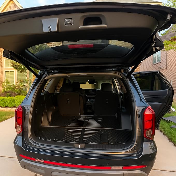 YITAMOTOR Floor Mats Fit for 2020-2025 Hyundai Palisade 7/8 Passenger, All Weather TPE Rear Trunk mat for Palisade Car Accessories, 1st & 2nd & 3rd Row & Backrest Mats & Cargo Liner, Black