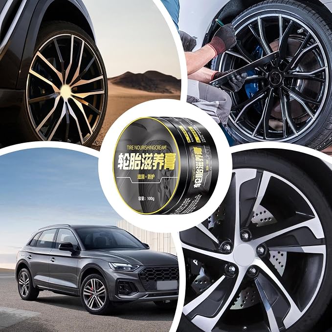 Car Tire Shine - 100g Auto Tire Gloss, Rubber Protectant | Vehicle Wheel Polish, Long Lasting Tire Coating, High Shine Tire Dressing, Liquid Tire Enhancer, Durable Car Detailer for Rubber Surfaces
