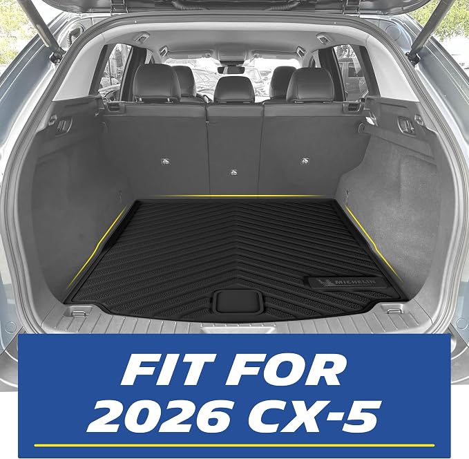 Michelin Premier Series Floor Mats & Trunk Liner for 2026 Mazda CX-5 (Not Fit 2017-2025 Model), All-Weather Floor Liner & Trunk Mat, Custom Fit, Durable TPE
