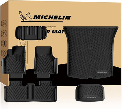Michelin Vehicle Mat, All-Weather TPE Custom Fit Liner for Tesla Model Y 5 Seat Standard Floor Mats 2025-2027 (6 Piece), Not Fit Premium or Performance, Premier