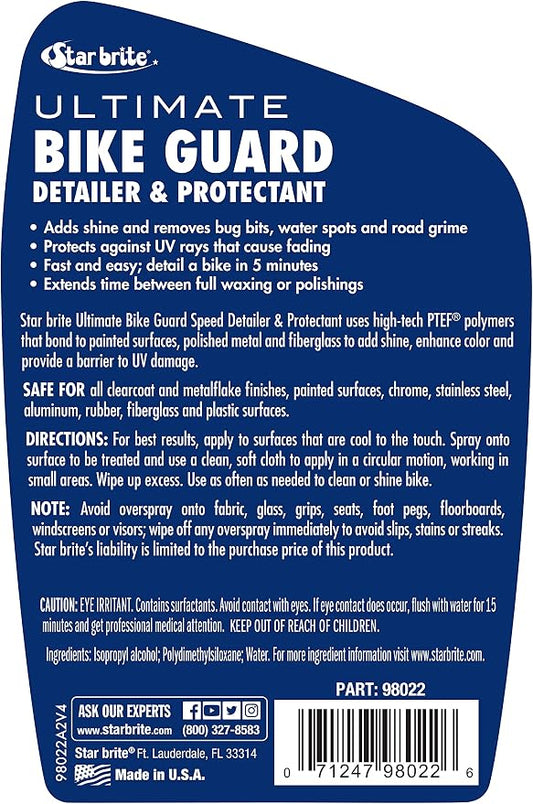 STAR BRITE Ultimate Bike Guard - Motorcycle Detailer & Protectant Spray - Remove Road Grime, Add Shine & Protect in Minutes (098022)
