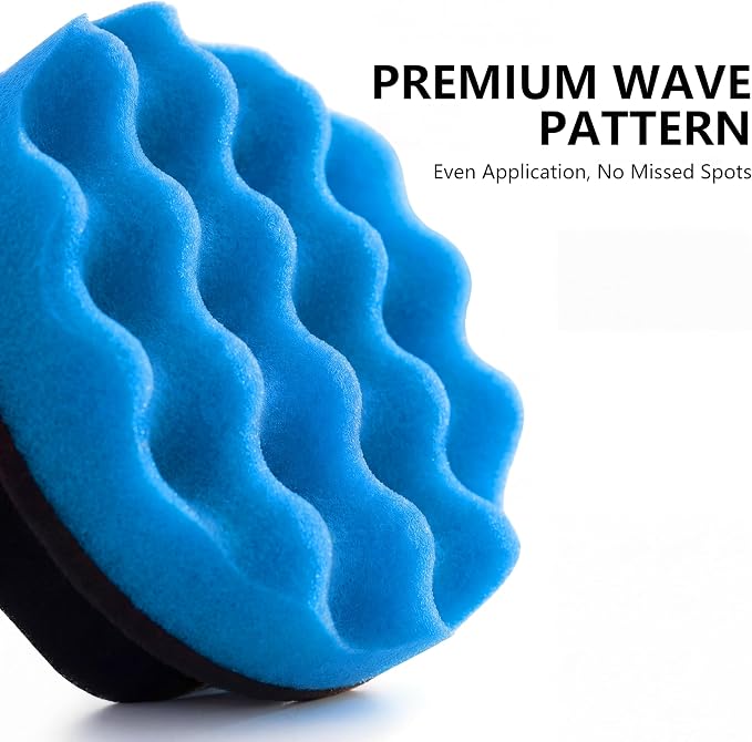 6 Pack Large Tire Shine Applicator Pad - Hex Grip Tire Applicator Sponge,Reusable Foam Sponge Tool for Car,Ideal for Applying Tire Shine & Tire Cleaner After Car Wash,Car Cleaning (Blue, 6 Pack)