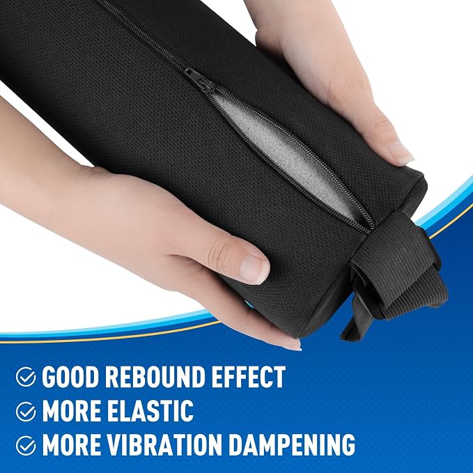 CushZone Seat Cushion, Lumbar Roll Support Pillow for Office Chair, Car, Gaming Chair, Memory Foam Back Cushion with Washable Cover for Relieving Back Pain & Improving Posture,Black