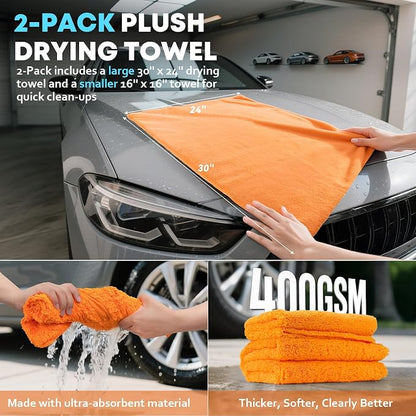 VCANENERGY Car Cleaning kit, Car Interior Detailing kit with 10000pa Car Vacuum Cleaner, Wheel Brush, Windshield Cleaner Tool, Microfiber Towel, Wash Mitt, Interior and Exterior Car Wash kit with Bag