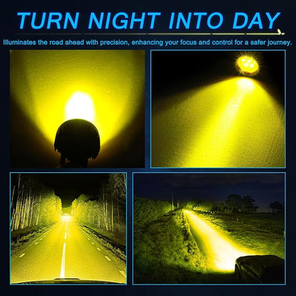Amber LED Pod Lights, ACEC SHOP 2PCS 42W 3.5 Inch Round Fog Lights Spot Beam Driving Light Yellow Offroad Lighting Ditch Light Amber LED Pods for Truck Pickup SUV UTV ATV Boat Motorcycle