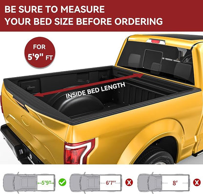 YITAMOTOR Soft Tri-Fold Truck Bed Tonneau Cover Compatible with 2014-2018 Chevy Silverado/ GMC Sierra 1500, Fleetside 5.8 ft Bed