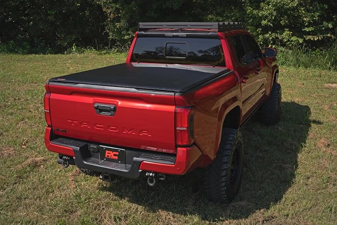 Rough Country Soft Roll Up Truck Bed Tonneau Cover for Toyota Tacoma (2024-2026) - Fits 5' (60") Bed, Weather-Resistant Roll Up Bed Cover