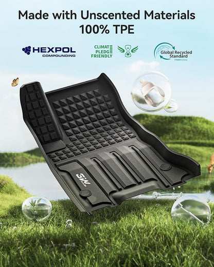 3W Floor Mats & Cargo Liner & Seatback Mats for 2024-2025 2026 Dodge Charger EV Daytona (Fit 2-Door, Not for 4-Door) Scat Pack & R/T, All Weather TPE Custom Fit Car Mats Floor Liners Full Set, Black