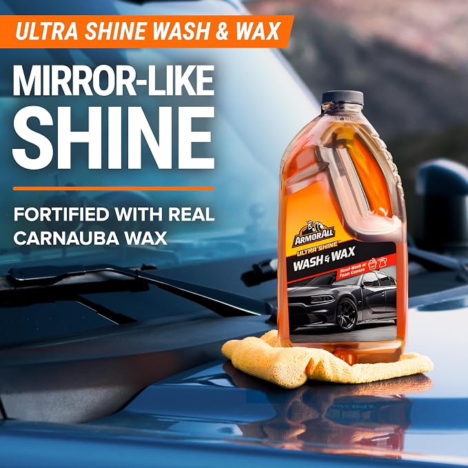 Armor All Car Wash Kit - Complete 3-Piece Car Cleaning Set with Car Wash Soap, Wax, Microfiber Mitt & Drying Towel, Gift for Dad