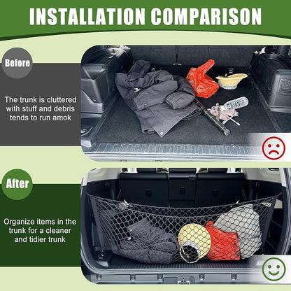Trunk Cargo Net for 2010-2024 Toyota 4Runner 2 Row Model Only, Trunk Organizer Net Anti-Slip Rear Mesh Cargo Netting for 4 Runner SUV Accessories(Envelope Style)