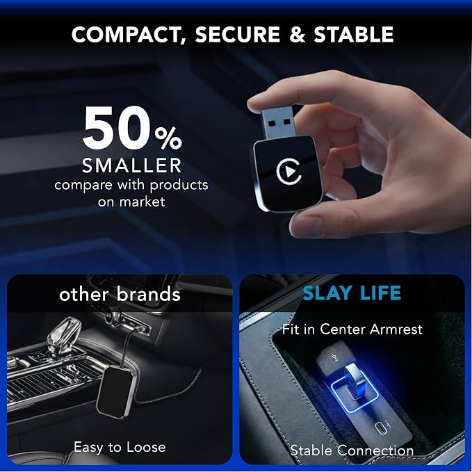 2026 Wireless CarPlay Adapter & Android Auto Wireless Adapter 2-in-1, Apple Car Play Dongle for iPhone & Android, Convert Wired to Wireless, 5.8GHz WiFi No Delay, Plug & Play USB-A/C for OEM Cars