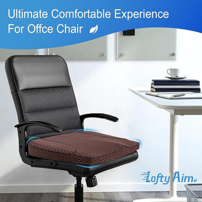 Lofty Aim Car Seat Cushion, Comfortable Memory Foam Seat Pillow for Driving, Sciatica-Back Pain Relief, Cushion for Car-Truck, Office, Wheelchair - Mesh Brown
