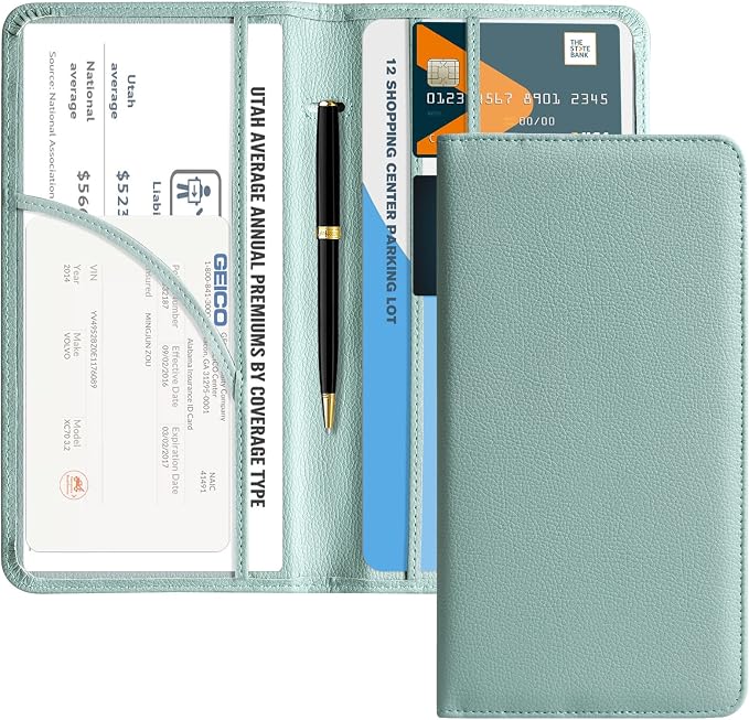 CoBak Car Registration and Insurance Holder - Vehicle Glove Box Car Organizer,Auto Truck Comparment Accessories Case with Magnetic Closure for Essential Document,Driver License,Cards
