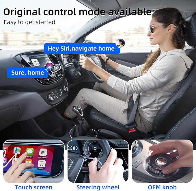 Wireless Carplay Adapter for iPhone Apple, 2026 Mini CarPlay Dongle, Plug & Play, No Delay, Convert Wired to Wireless Bluetooth Apple Carplay, with USB&USB-C, for iOS 10+ and 2016+ Cars,Silver