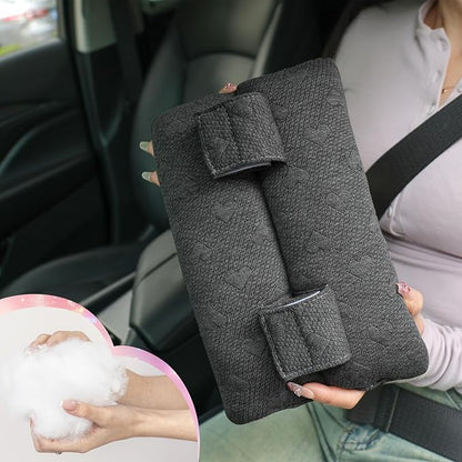Post-Op Seat Belt Pillow – Ice/Hot Pocket for Chest/Heart Travel, Small Grey