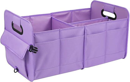 AOKJOY Car Trunk Organizer, Purple, Unisex, Foldable, Non-slip, Adjustable Straps, Multiple Compartments, 600D Oxford Cloth Material