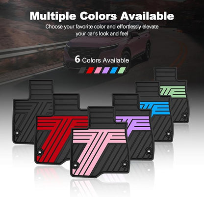TTX LIGHTING Floor Mats Compatible with Subaru Crosstrek 2016-2017/Impreza 2012-2016/WRX 2015-2021, Custom Fit All Weather 1st & 2nd Row Floor Liners, Black & Pink