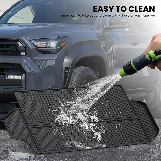 LASFIT Cargo Mat&Backrest Mat for Toyota 4Runner 2025-2026 (Only Fit 7-Seats), All Weather TPE Custom Fit Easy Clean Durable No-Curling Cargo Liner for 6th gen 4 Runner Cargo Mat, Black