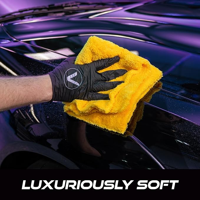 VIKING Microfiber Cleaning Cloth for Car Detailing, Ultra Plush Finishing Microfiber Towels for Car Cleaning Supplies, Yellow, 16 inch x 16 inch, 6 Pack