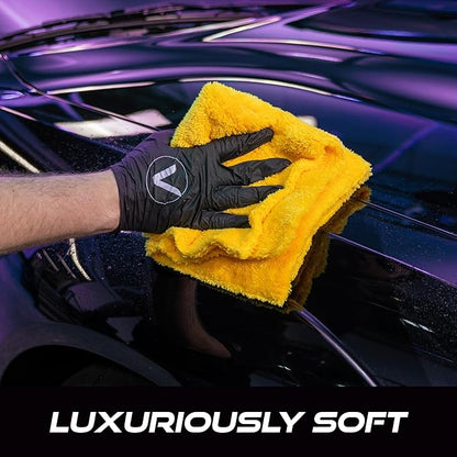 VIKING Microfiber Cleaning Cloth for Car Detailing, Ultra Plush Finishing Microfiber Towels for Car Cleaning Supplies, Yellow, 16 inch x 16 inch, 6 Pack