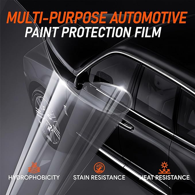 TPU PPF Hydrophobic Clear Paint Protection Film Self Healing Car Clear Glossy Wrap Film (1.5ft x 5ft)