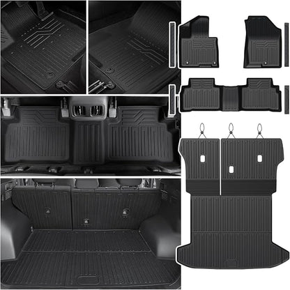 Floor Mats Set for Hyundai Tucson 2022-2025 2026 Gasoline Version (Not fit Hybrid), All Weather TPE Cargo Liner Backrest Mat Trunk Mat Door Sill Guards Accessories
