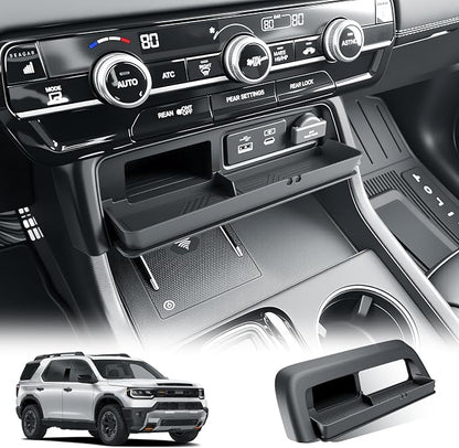 BIBIBO for New 2026 Honda Pilot Center Console Storage Drawer Tray 2026 Honda Pilot Console Organizer Under Navi Cubicle Extra Storage Box Drawer Silicone 2026 Honda Pilot Accessories