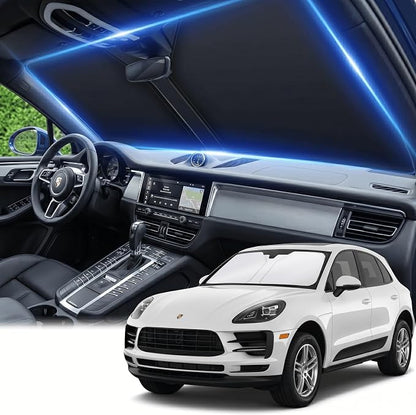 for Porsche Macan 2014-2024 2025 2026 Sun Shade Windshield Front Window Shade Custom Fit Macan Accessories Sun Visor for Car Foldable Shade Blocks UV Rays