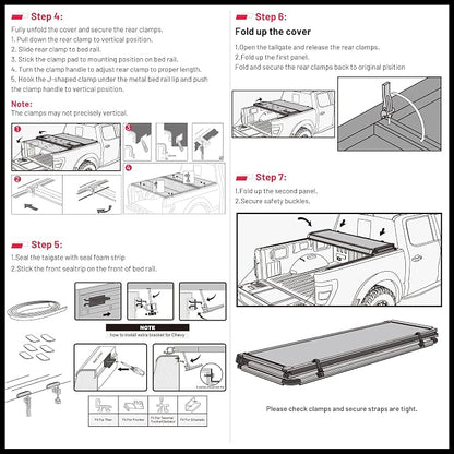 BDFHYK Hard Tri Fold Tonneau Cover for Chevy Colorado GMC Canyon 2015-2026 5.2 FT Bed, Waterproof Hard Folding Truck Bed Cover with Anti-Theft Lock, Easy Install for Camping and Work Trucks