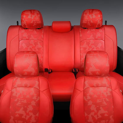 Carlimeki Leather Seat Covers Custom Fit for Tacoma Gen 3rd (2016-2023) Double & Crew Cab, for SR, SR5, Limited, TRD Pro, TRD Sport, TRD Off-Road, Trail Special Edition - Fully Covered