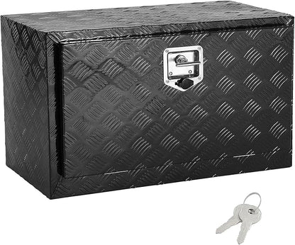 VEVOR Underbody Truck Box, 30" x 17" x 18" Pickup Storage Box, Heavy Duty Aluminum Diamond Plate Tool Box with Lock and Keys, Waterproof Trailer Storage Box with T-Handle Latch for Truck, Van, Trailer