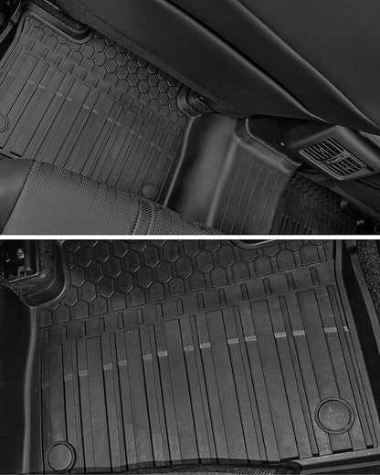 3W Floor Mats for Toyota Tacoma 2024 2025 2026 Double Cab Auto Tran(Not Fit Hybrid & XtraCab), TPE All Weather Custom Fit Floor Liner for Tacoma TRD/SR/SR5/limited Car Liners.