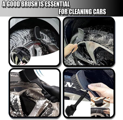 Car Detailing Brush Set, Car Wheel Brush, Tire Brush, Car Interior Dust Cleaning Kit, Ultra Soft Boars Hair Car Interior Detailing Brushes, for Cleaning Car Interior Exterior