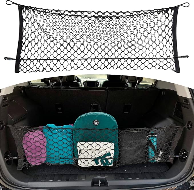 Envelope Style Trunk Mesh Cargo Net for Chevrolet Equinox 2018-2026 - Car Accessories - Premium Trunk Organizers and Storage - Cargo Net for SUV - Vehicle Carrier Organizer for Chevrolet Equinox