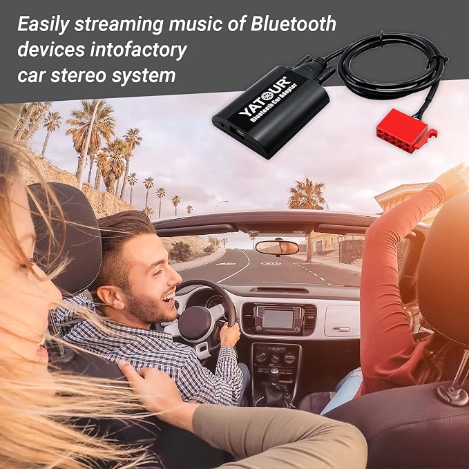 MB Car Bluetoot-h Adapter, Digital Car Stereo Aux Interface with Charging 3.5mm Music Input Port for All Model 1994-1998, B C CL CLS E S SL SLK SLS Class W203 W209 W202(BTA-MB)