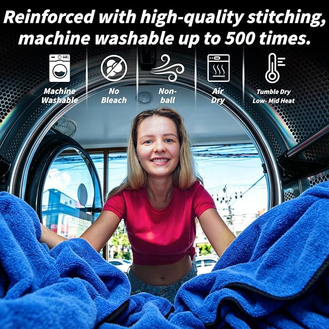 20 Pack Microfiber Towels for Cars, 24" x 16" 400 GSM Car Detailing Towels, Dual Pile Microfiber Cleaning Cloths Quick Drying, Lint Free Scratch Free Car Drying Towels for Auto, Truck, SUV, RV & Boat