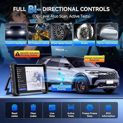 MUCAR 892BT AI-Assisted Bidirectional Scan Tool, Full System OBD2 Scanner, Bi-Directional OBD2 Scanner Diagnostic Tool,ECU Coding, 35 Services, FCA Autoauth, CANFD and DOIP, Free Lifetime Upgrade
