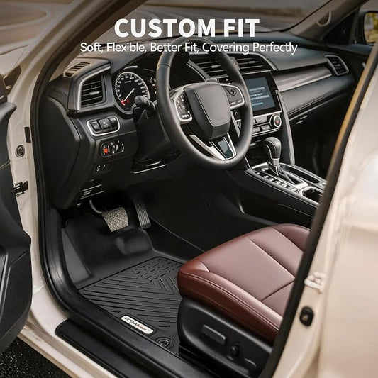 YITAMOTOR Floor Mats & Cargo Liner Fit for Mazda CX-5 2017-2021, TPE All Weather Custom Fit Floor Liners for Mazda CX5, 1st & 2nd Row and Trunk Liner Car Mats Set Accessories, Black