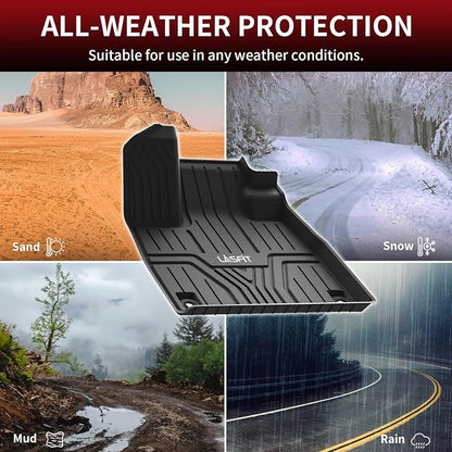 LASFIT Floor Mats for Honda Pilot 2023 2024 2025 2026 (7&8 Seats), All Weather Custom Fit TPE Odorless Anti-Slip Floor Liner 1st & 2nd & 3rd Row, Black