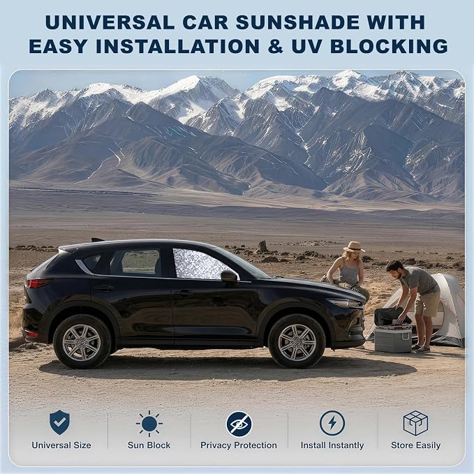 ZATOOTO Front Side Window Sun Shade - 2 Pack Car Window Covers 99% UV Light Block Car Curtains Magnetic Side Window Sun Shade Keeps Cooler for Breastfeeding, Taking a nap, Changing Clothes, Camping