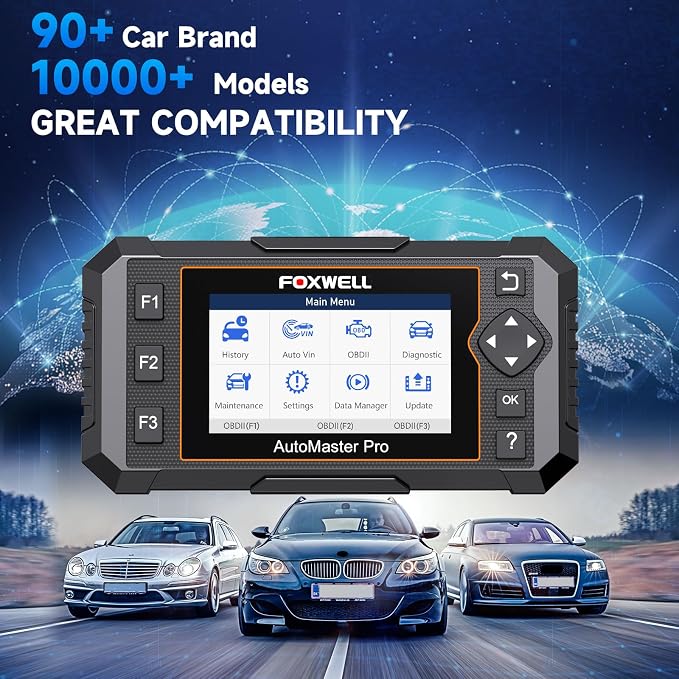 FOXWELL NT614 Elite OBD2 Scanner for DIY Mechanics, Upgrade of NT604, 4 System Diagnostic Tool with 5 Resets (ABS Bleeding, EPB, Oil, SAS, Throttle), Read/Clear Engine/ABS/SRS/Transmission Fault Codes