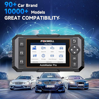 FOXWELL NT614 Elite OBD2 Scanner for DIY Mechanics, Upgrade of NT604, 4 System Diagnostic Tool with 5 Resets (ABS Bleeding, EPB, Oil, SAS, Throttle), Read/Clear Engine/ABS/SRS/Transmission Fault Codes