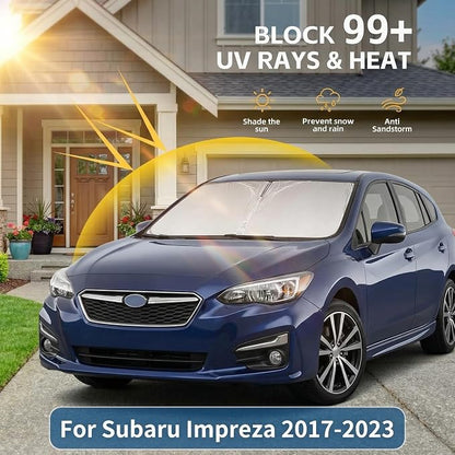 Windshield Sun Shade for Subaru Impreza 2017-2023 Sunshade Front Window Shade Custom Fit Impreza Accessories Sun Visor Foldable Shade Blocks UV Rays Accessories