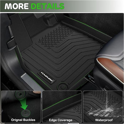 Floor Mats for 2021-2026 Nissan Rogue Upgrade Trunk Mat with Backrest Mat All Weather Floor Liners TPE Rubber Cargo Liner Fit for 2026 Nissan Rogue Anti-Slip Full Set Automobile Mats Accessories
