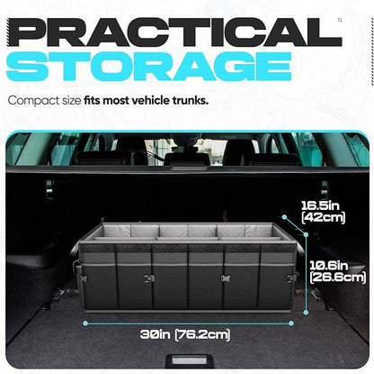 FORTEM Trunk Organizer For SUV Car Trunk Organizer, Foldable Storage, Car Accessories for Women Men, Collapsible Bag, 600D Oxford, Non Slip Bottom, Straps, Soft Cover (85L)