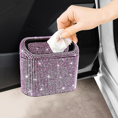Accmor Car Trash Can with Lid, Mini Auto Dustbin Garbage Can, Car Accessories for Interior, Vehicle Can Garbage Bin with 30pcs Trash Bags, Multipurpose Organizers for Home, Office, Cars, SUV, Truck