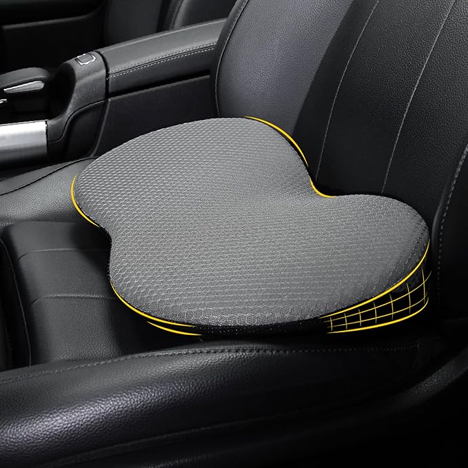 kingphenix Wedge Car Seat Cushion: Memory Foam Truck Seat Cushion for Car Seat Driver - Sciatica and Back Pain Relief - Enhancing Driving Comfort - Gray X-Large