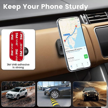 OHLPRO 15W Magsafe Car Mount Charger for iPhone 17, Fast Wireless Charging Magnetic CD Slot Holder with 3M Adhesive Base for Dashboard, Aluminum Shell, Compatible with iPhone 16 15 14 Series, Red