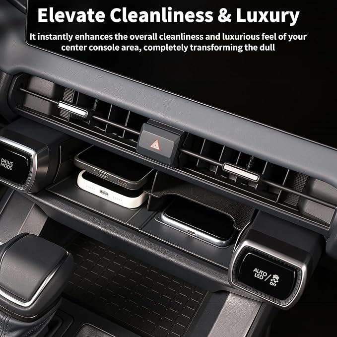 for Toyota RAV4 2026 Wireless Charging Protective Mat & Center Console Storage Protective Mat, Interior Accessories Silicone Anti-Slip Console Cover Pad for RAV4 2026 Accessories -2PC